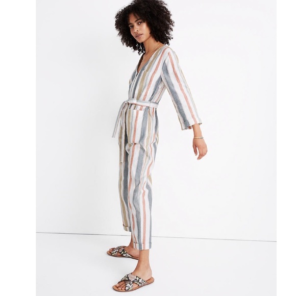 Madewell V-Neck Tie-Waist Jumpsuit - Picture 2 of 7